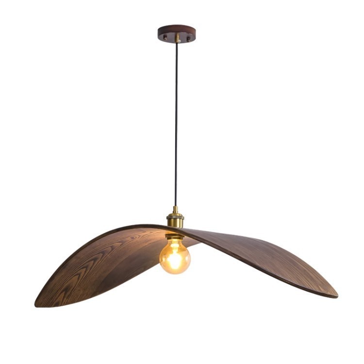 Japanese Zen Creative Living Room Walnut Chandelier - Image 5